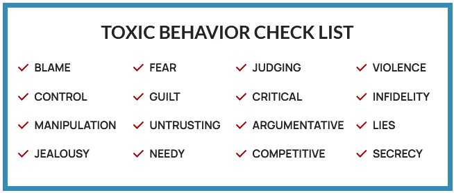 Toxic Behavior Check List | Donna Barnes
